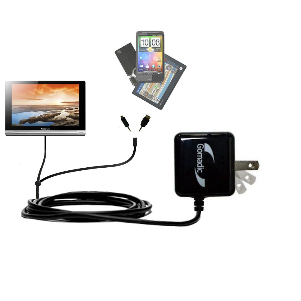 Double Wall Home Charger with tips including compatible with the Lenovo Yoga 8 / Yoga 10