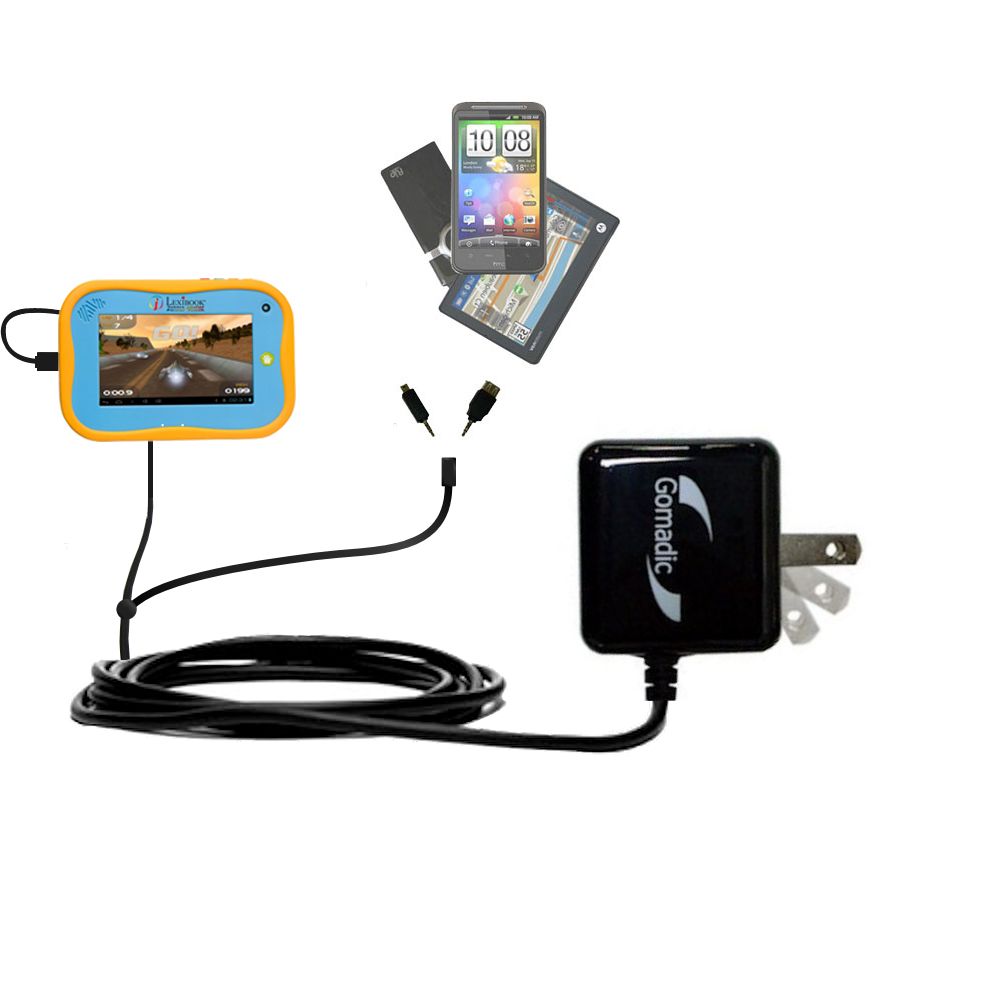 Double Wall Home Charger with tips including compatible with the Lexibook Junior Power Touch Tablet MFC270EN