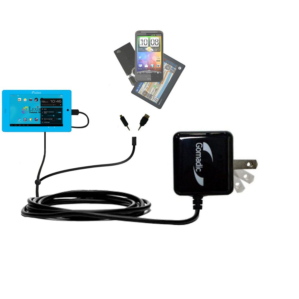 Double Wall Home Charger with tips including compatible with the Lexibook Tablet Advance MFC180EN