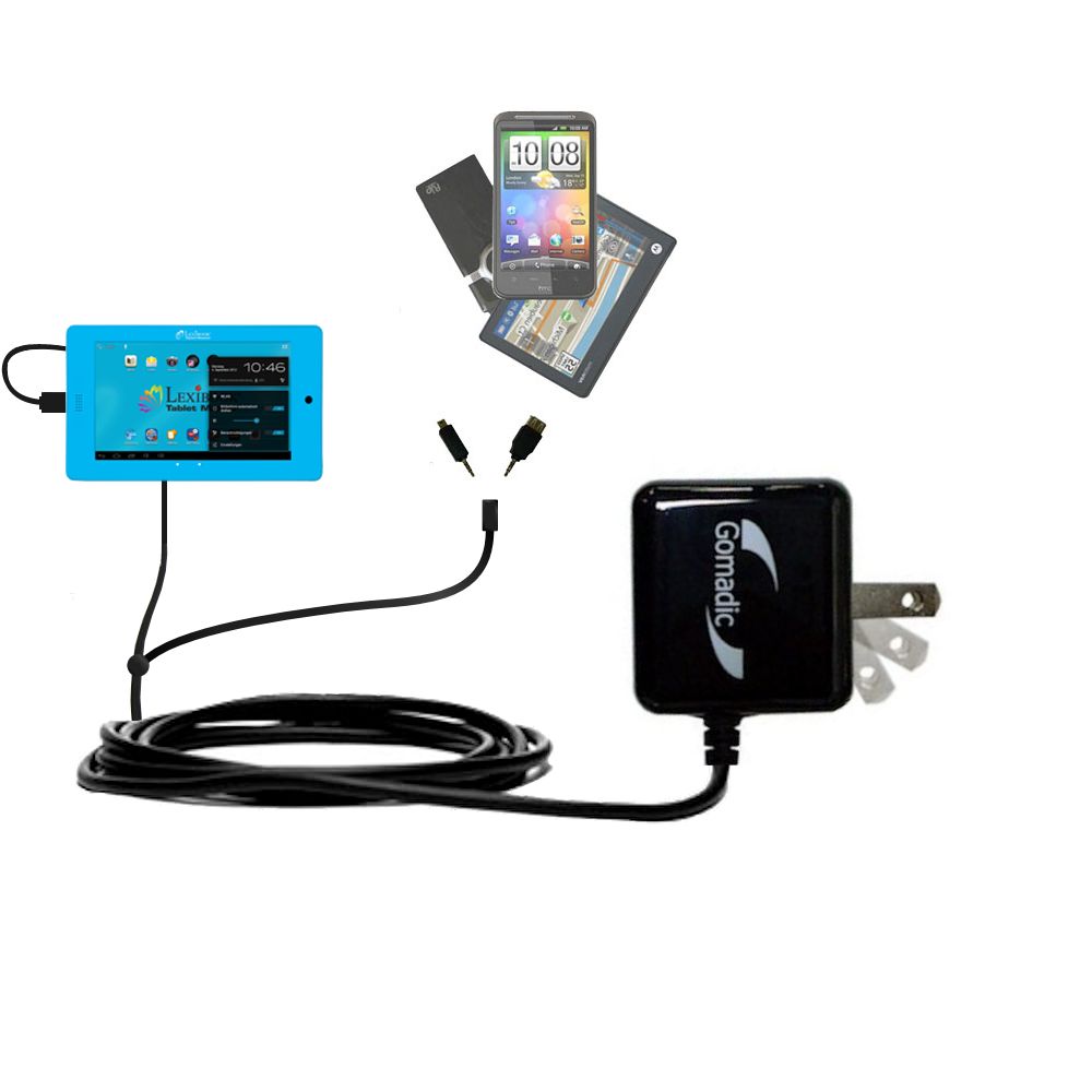 Double Wall Home Charger with tips including compatible with the Lexibook Tablet Master MFC155EN