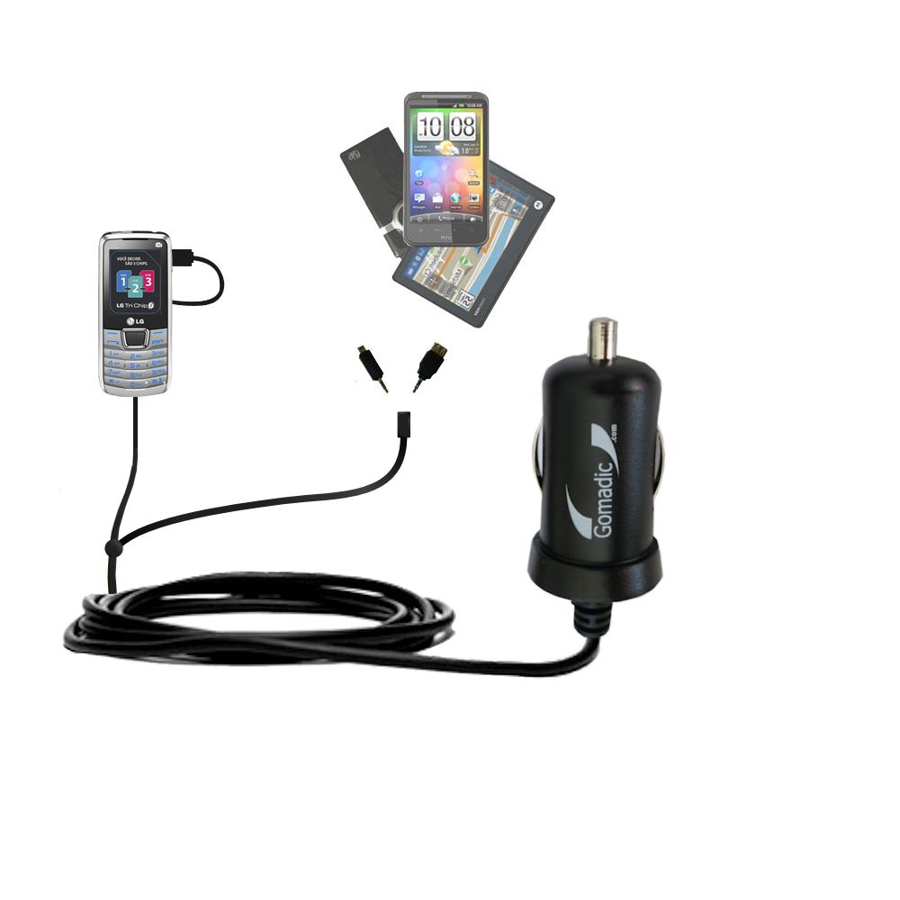 mini Double Car Charger with tips including compatible with the LG A290