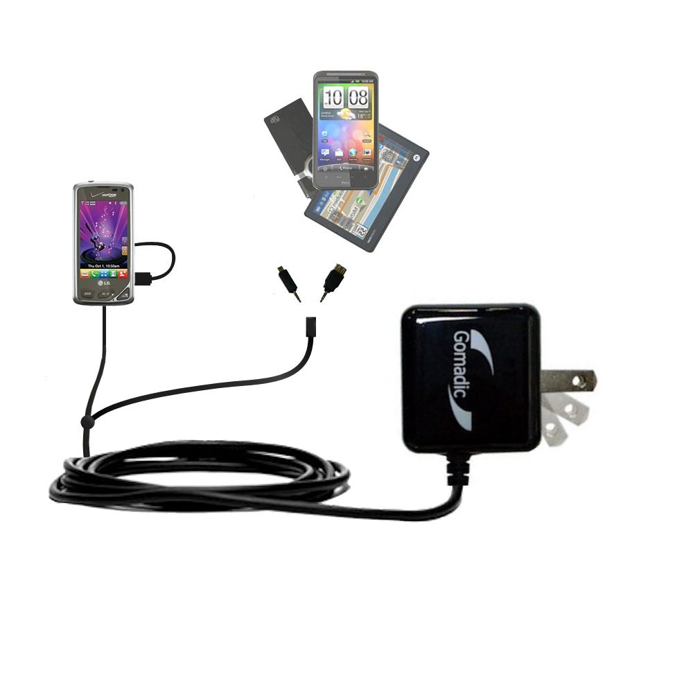 Double Wall Home Charger with tips including compatible with the LG Chocolate Touch VX8575