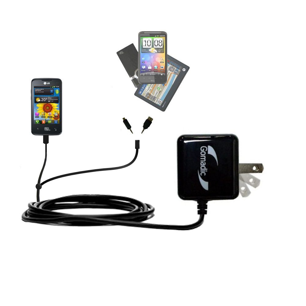 Double Wall Home Charger with tips including compatible with the LG E510