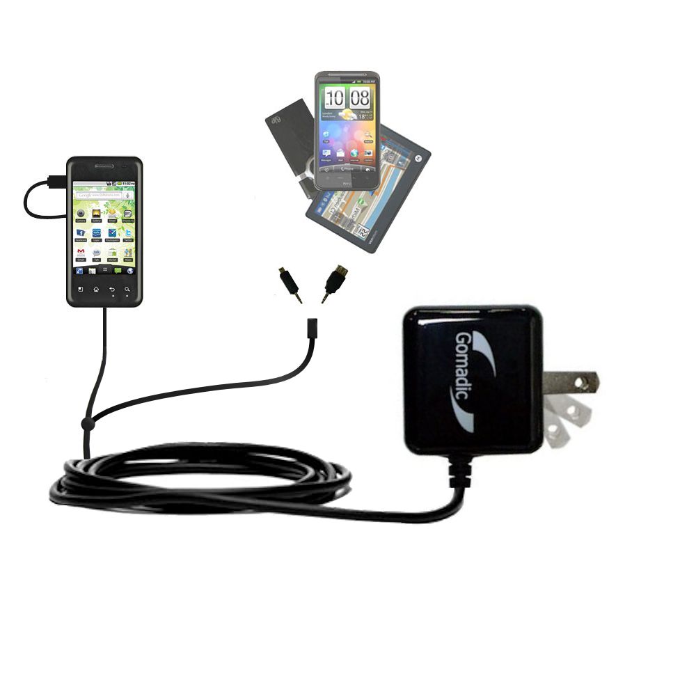 Double Wall Home Charger with tips including compatible with the LG E720
