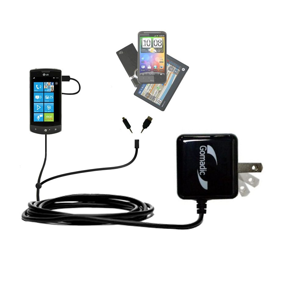 Double Wall Home Charger with tips including compatible with the LG E900