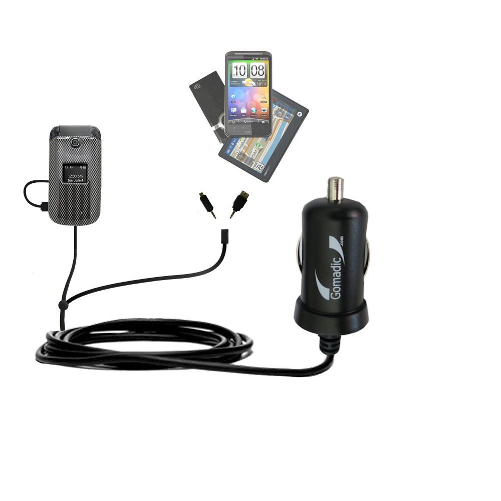 mini Double Car Charger with tips including compatible with the LG Envoy II