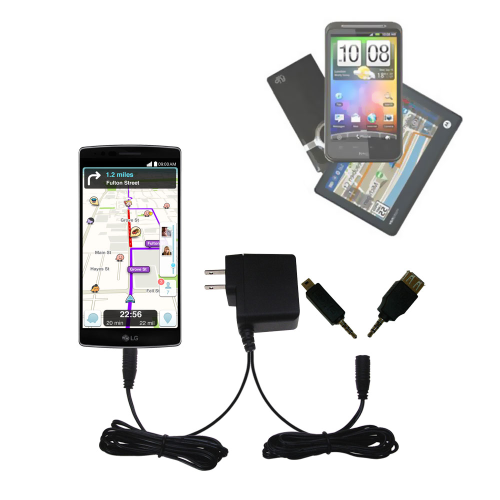 Double Wall Home Charger with tips including compatible with the LG Flex 2