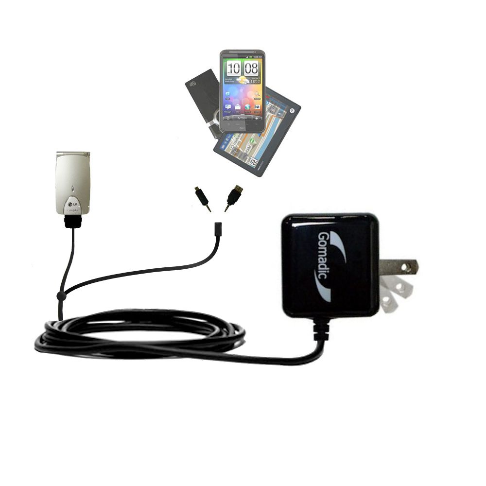 Double Wall Home Charger with tips including compatible with the LG G4011
