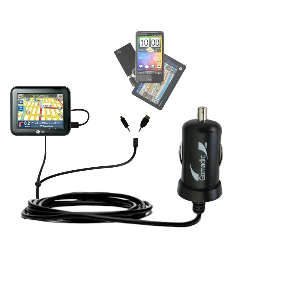 mini Double Car Charger with tips including compatible with the LG LN835