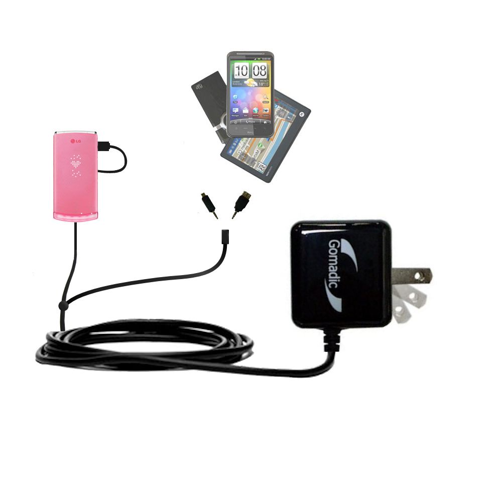Double Wall Home Charger with tips including compatible with the LG Lollipop GD580