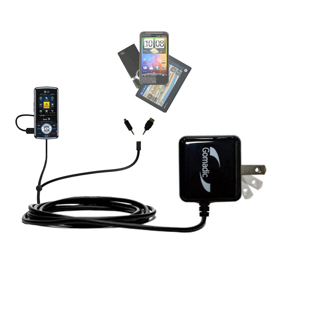 Double Wall Home Charger with tips including compatible with the LG LX290