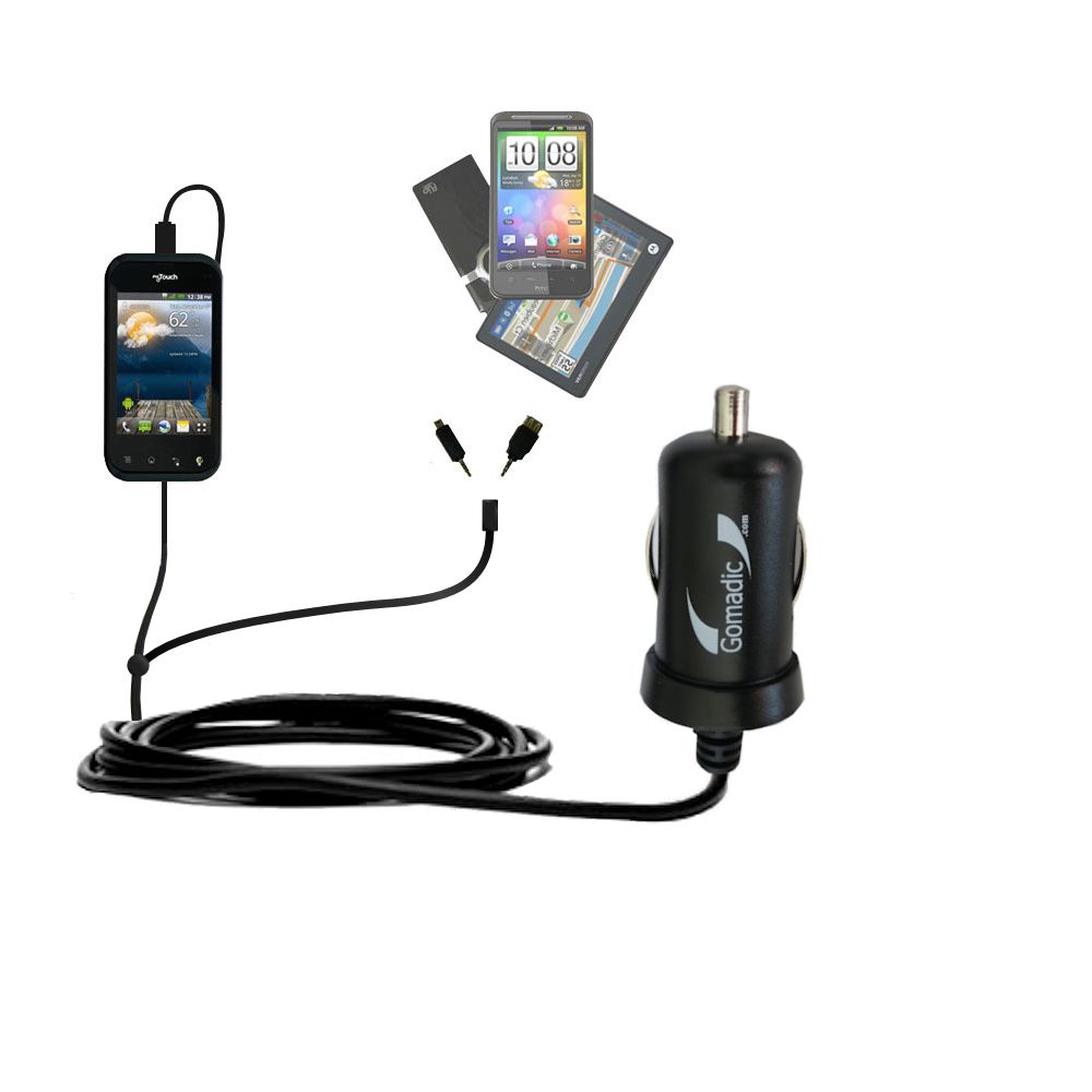 mini Double Car Charger with tips including compatible with the LG Maxx QWERTY