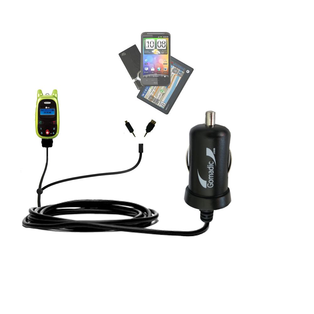 mini Double Car Charger with tips including compatible with the LG MIGO VX-1000