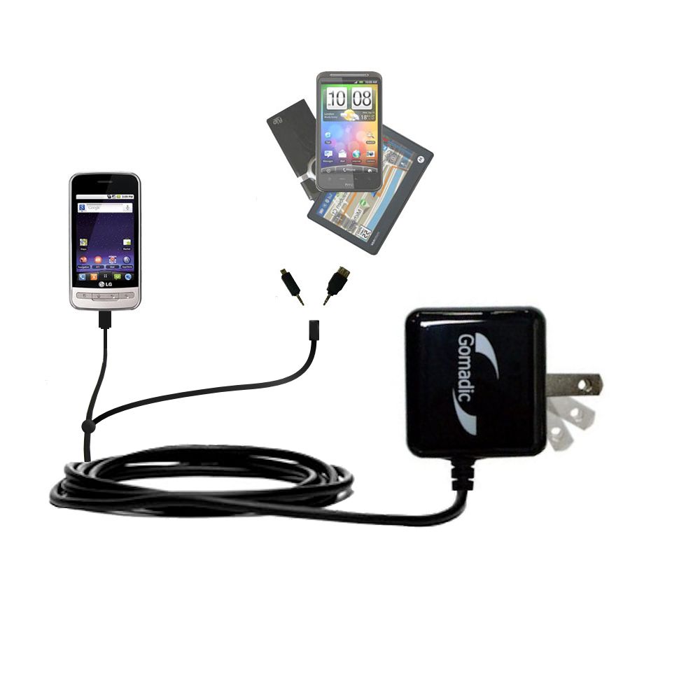 Double Wall Home Charger with tips including compatible with the LG MS690