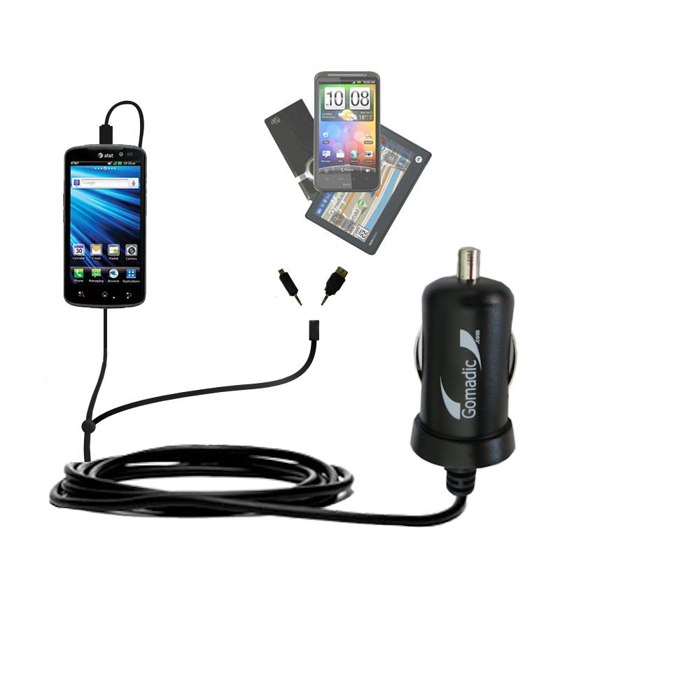 mini Double Car Charger with tips including compatible with the LG Nitro HD