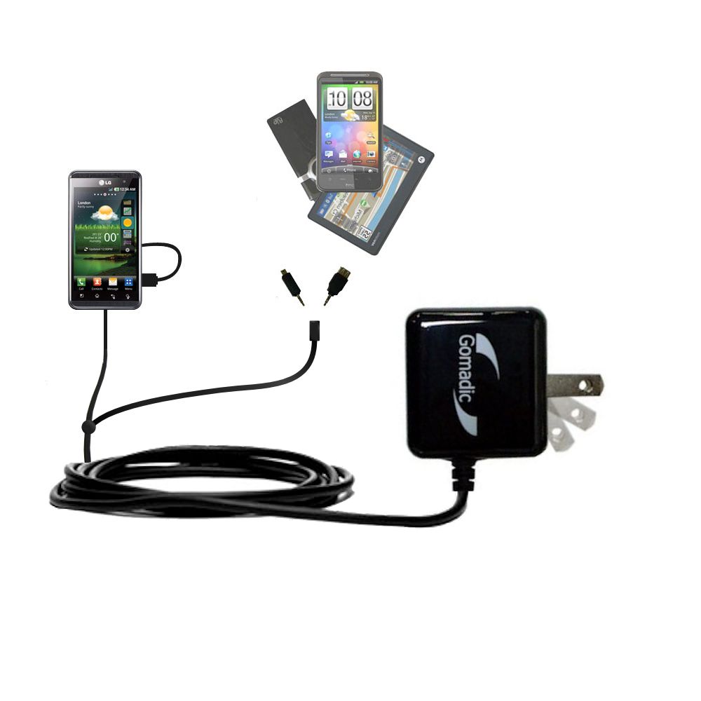 Double Wall Home Charger with tips including compatible with the LG Optimus 3D