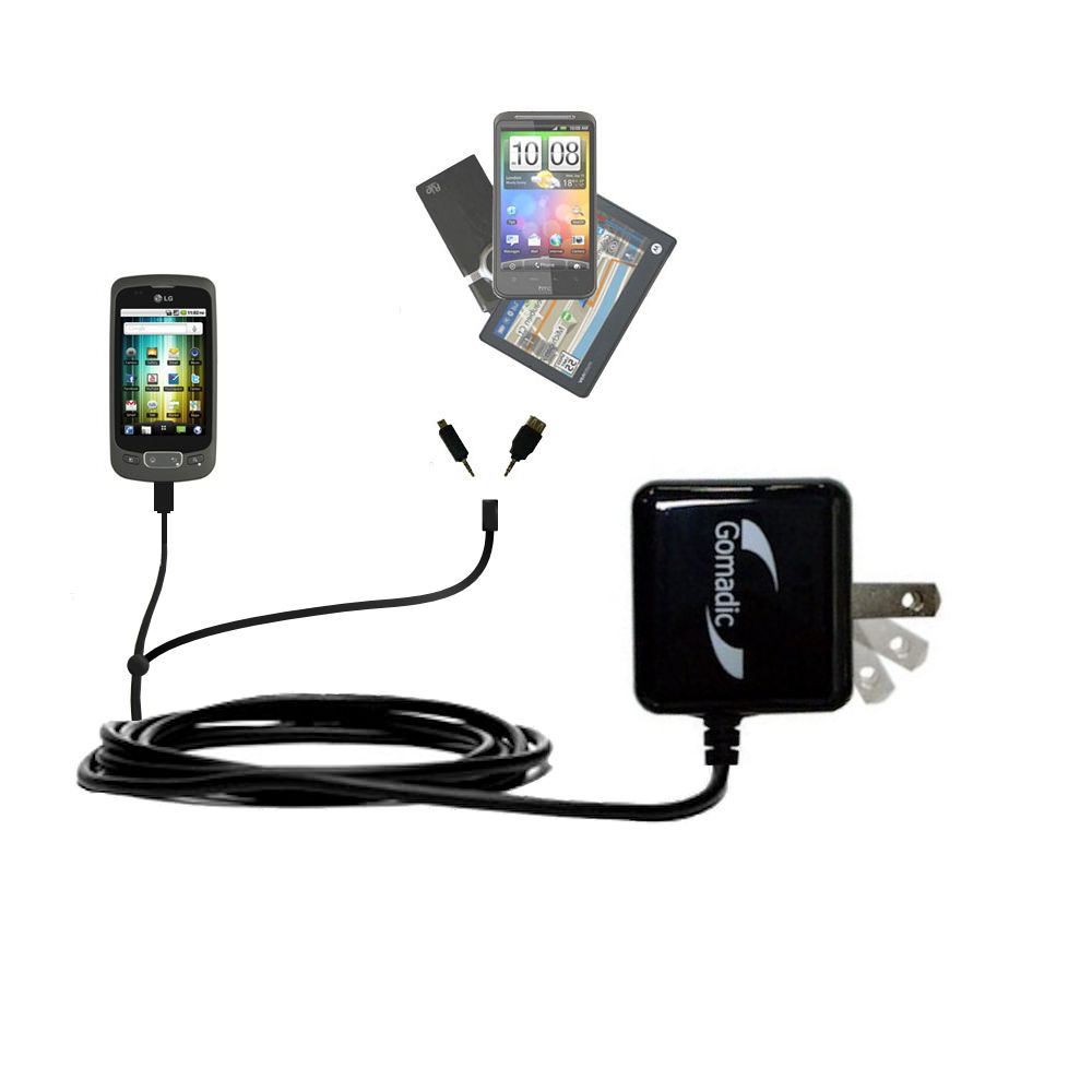 Double Wall Home Charger with tips including compatible with the LG Optimus One
