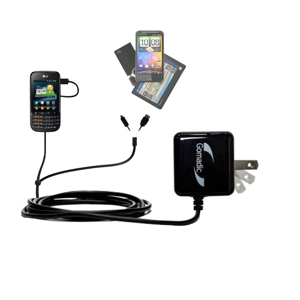 Double Wall Home Charger with tips including compatible with the LG Optimus Pro