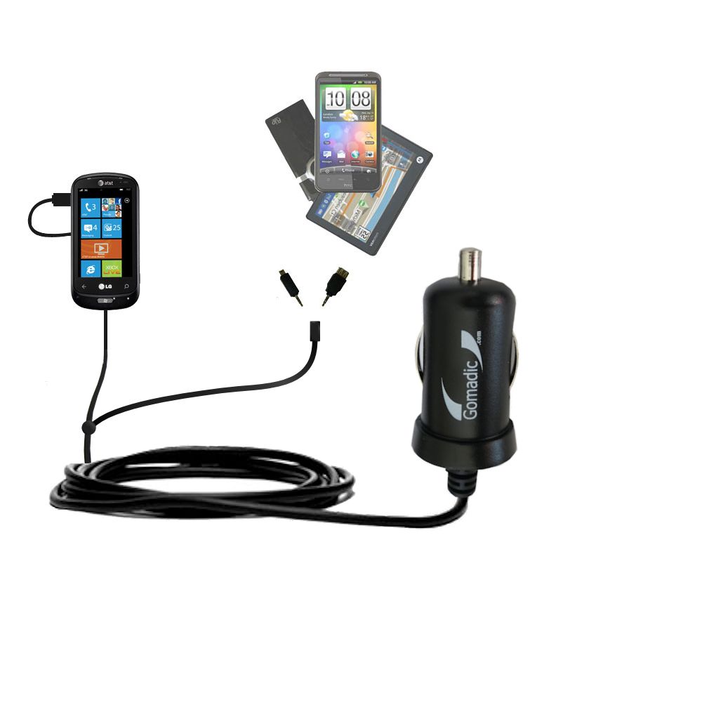mini Double Car Charger with tips including compatible with the LG Quantum