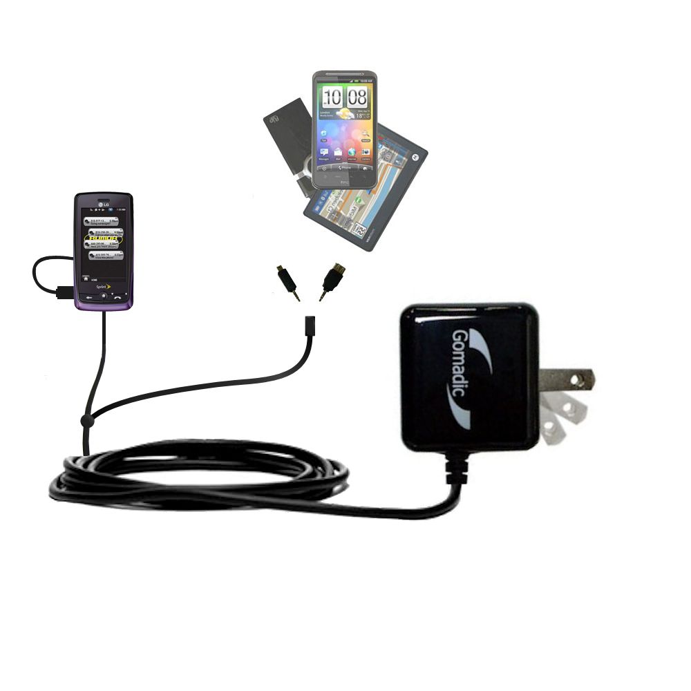 Double Wall Home Charger with tips including compatible with the LG Rumor Touch