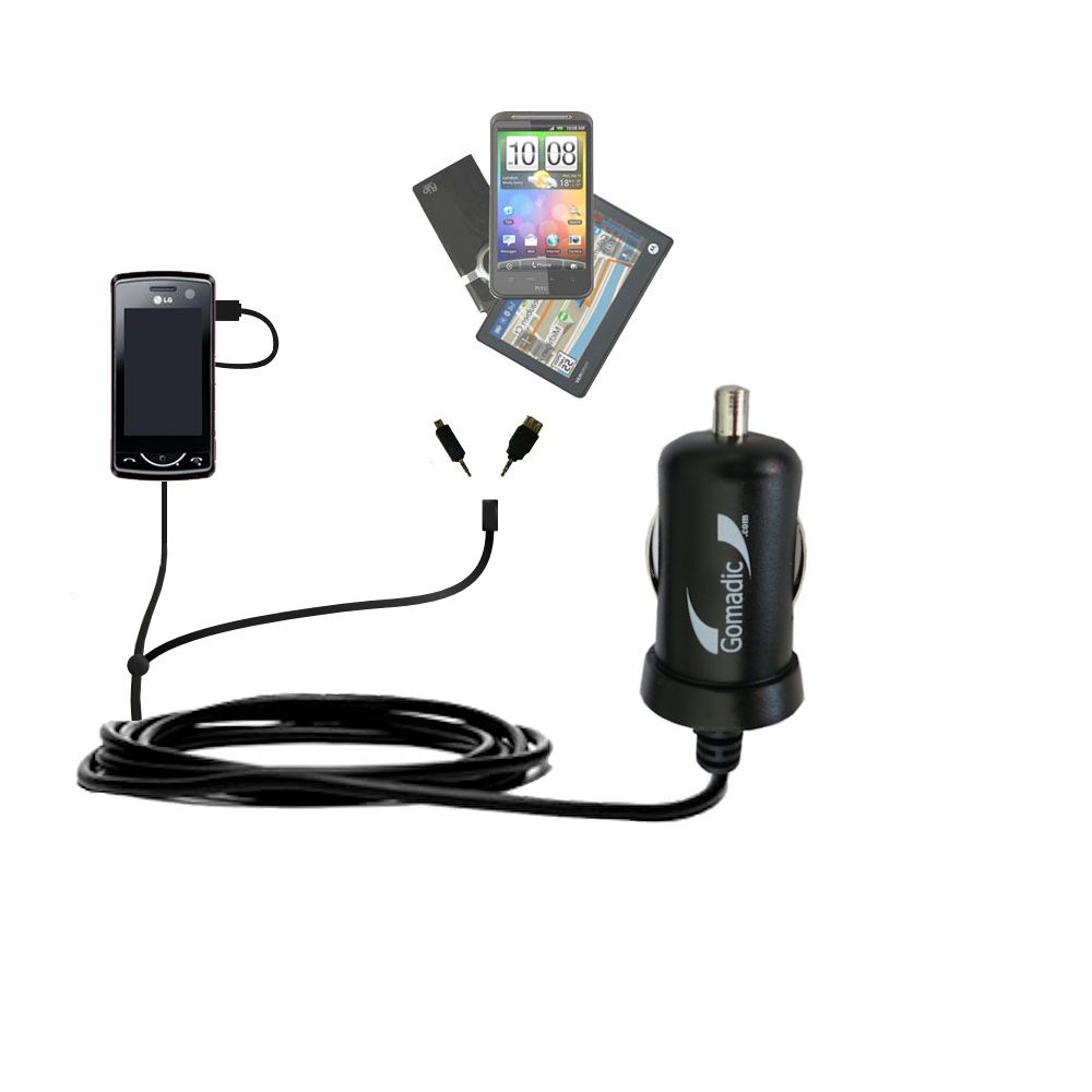 mini Double Car Charger with tips including compatible with the LG Scarlet