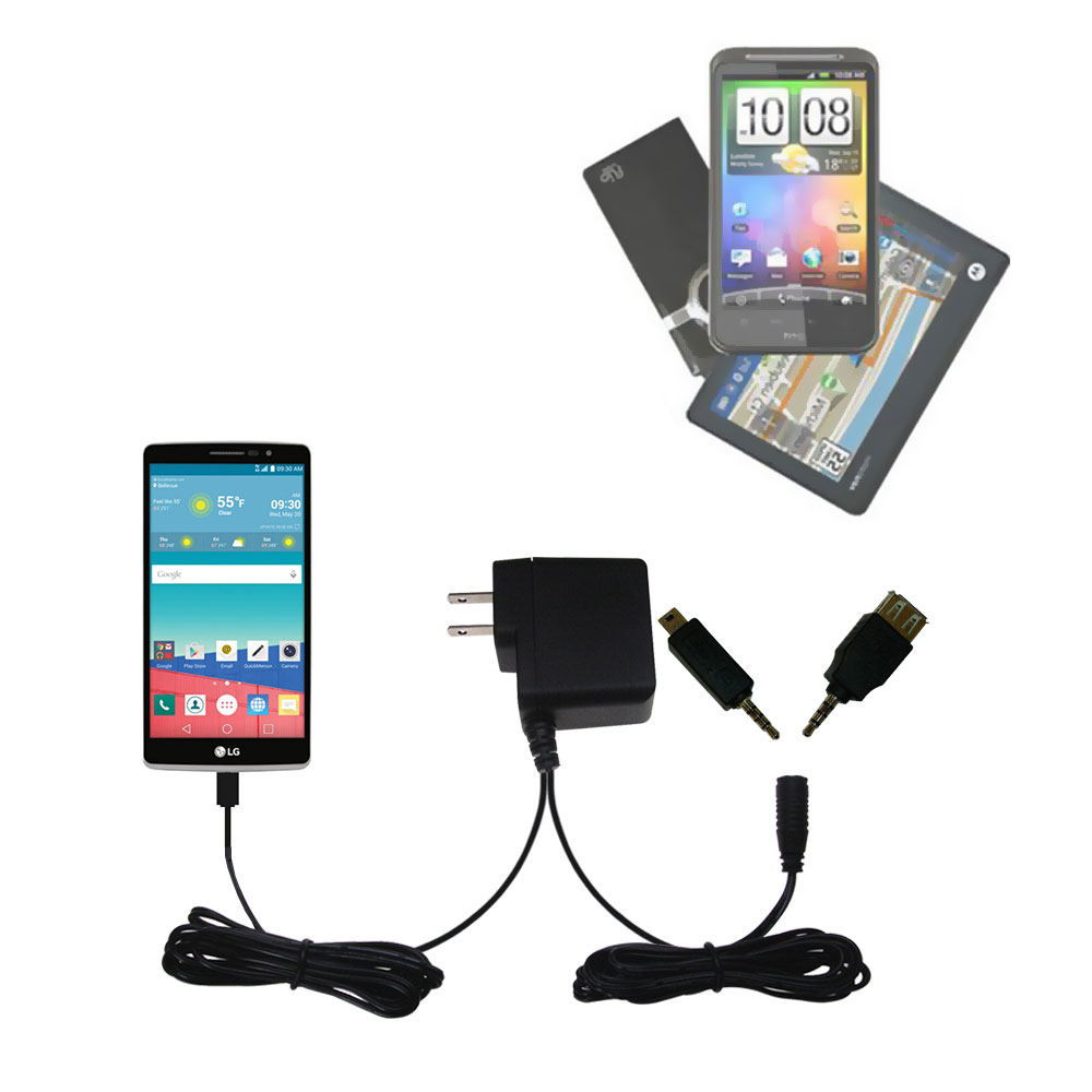 Double Wall Home Charger with tips including compatible with the LG Stylo 3