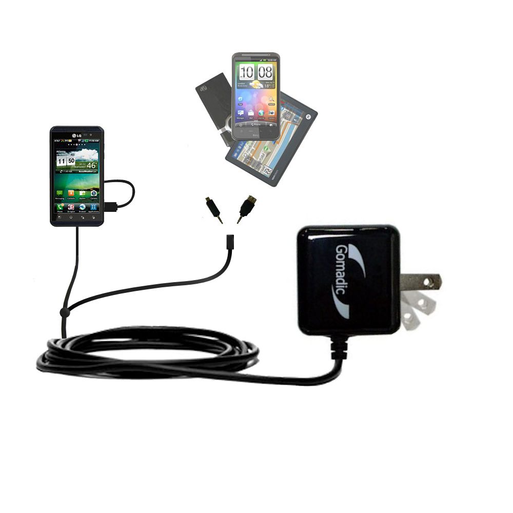 Double Wall Home Charger with tips including compatible with the LG Thrill 4G