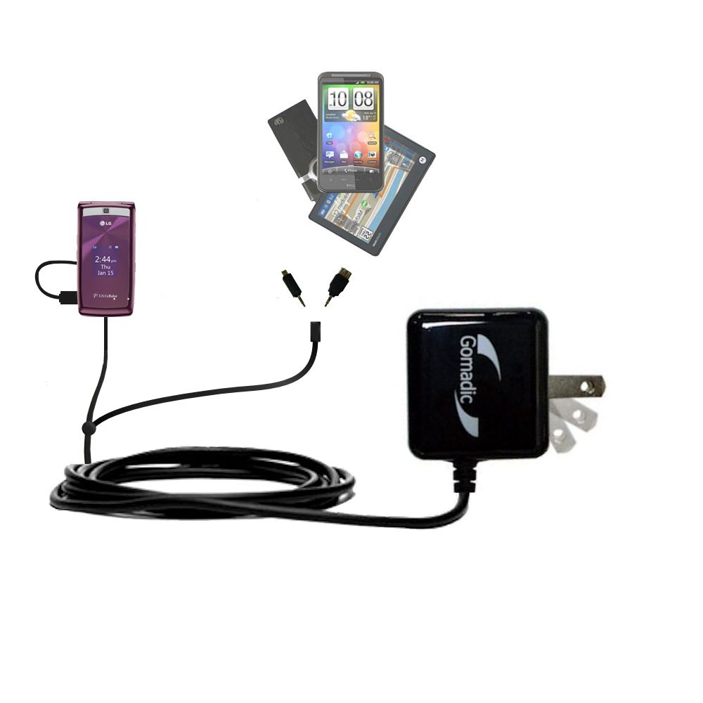 Double Wall Home Charger with tips including compatible with the LG UX280