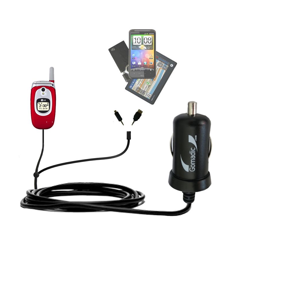 mini Double Car Charger with tips including compatible with the LG UX5000