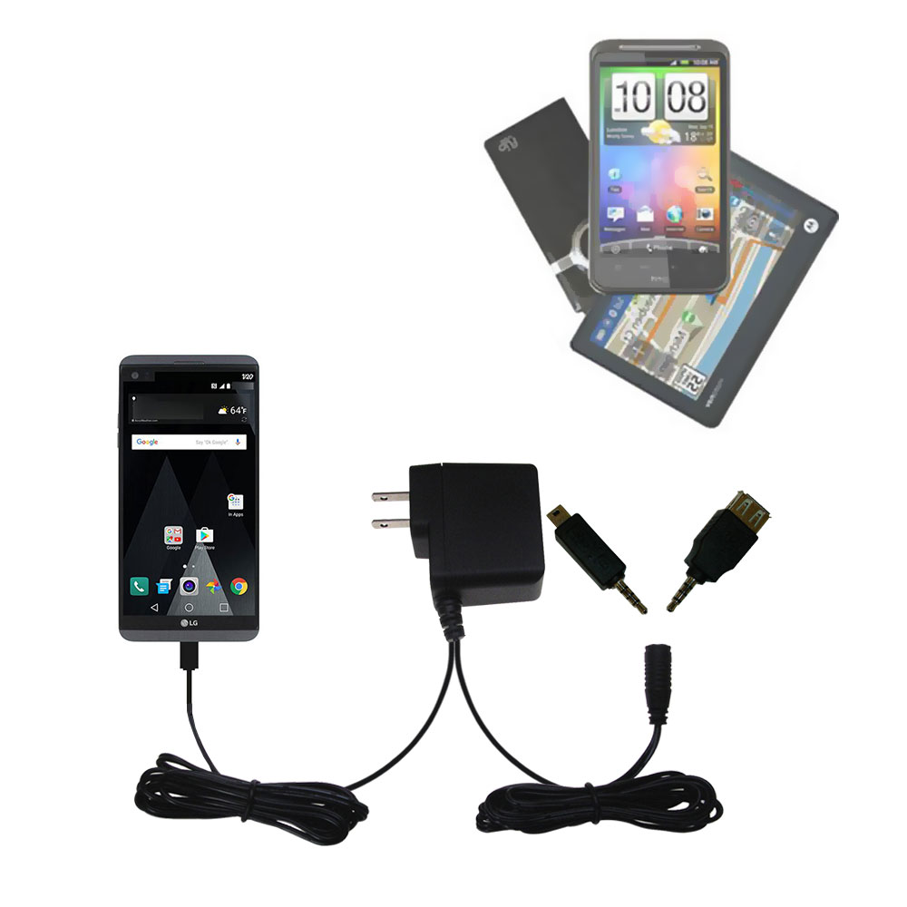 Double Wall Home Charger with tips including compatible with the LG V20