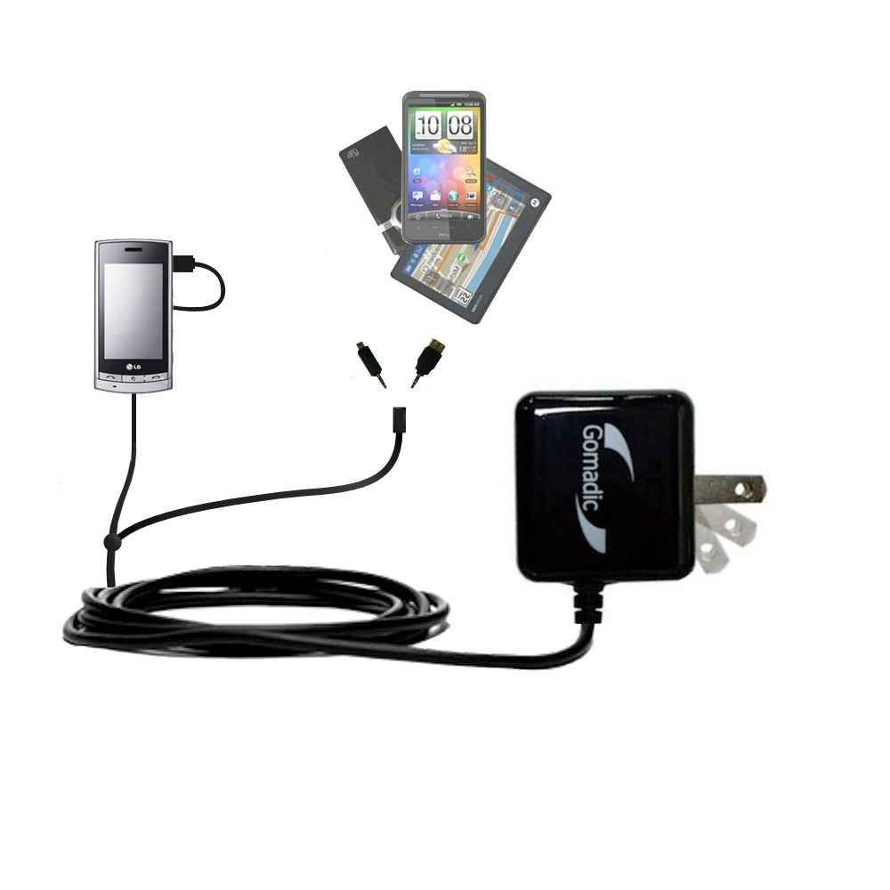 Double Wall Home Charger with tips including compatible with the LG Viewty GT