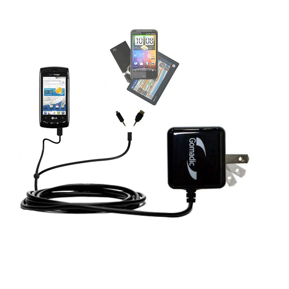 Double Wall Home Charger with tips including compatible with the LG VS740