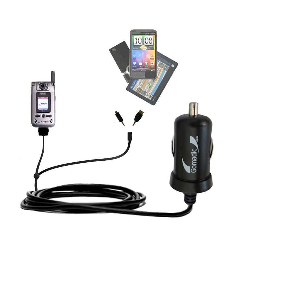 mini Double Car Charger with tips including compatible with the LG VX8000