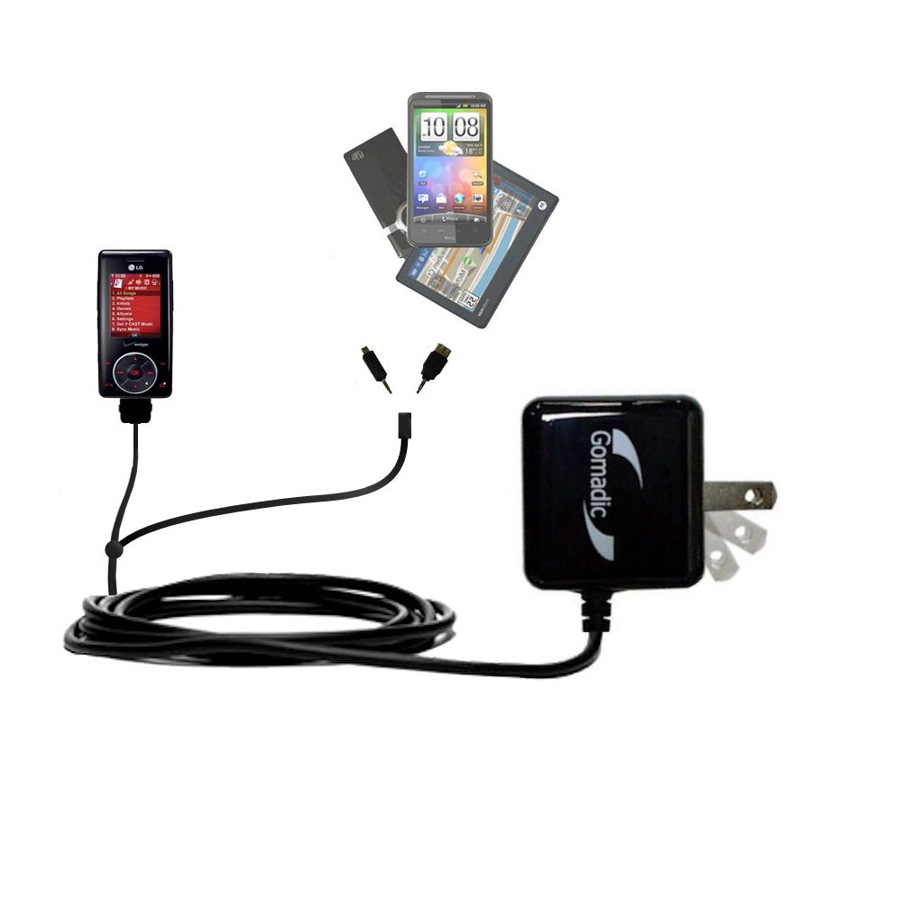 Double Wall Home Charger with tips including compatible with the LG VX8500