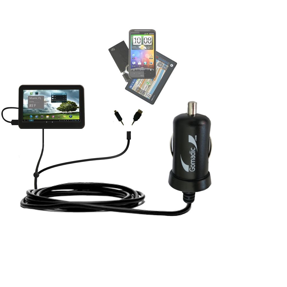 mini Double Car Charger with tips including compatible with the Mach Speed Stealth Lite 4.3 (TR4300)