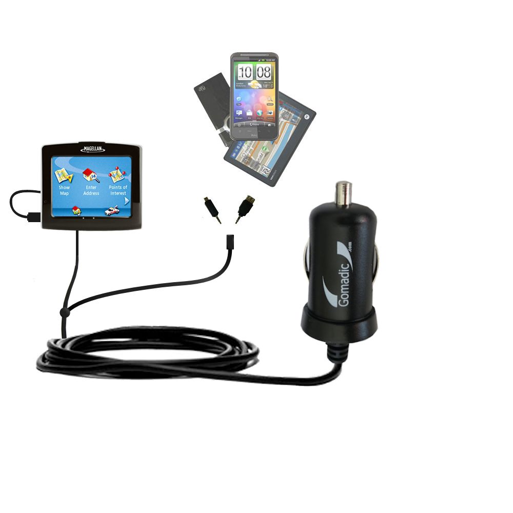 mini Double Car Charger with tips including compatible with the Magellan Maestro 3210