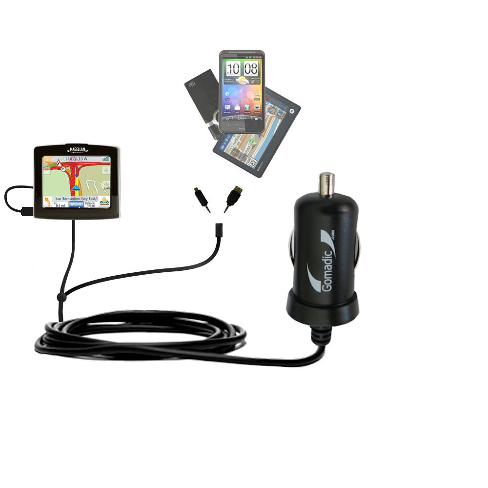 mini Double Car Charger with tips including compatible with the Magellan Maestro 3250