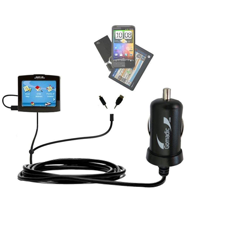 mini Double Car Charger with tips including compatible with the Magellan Maestro 3270
