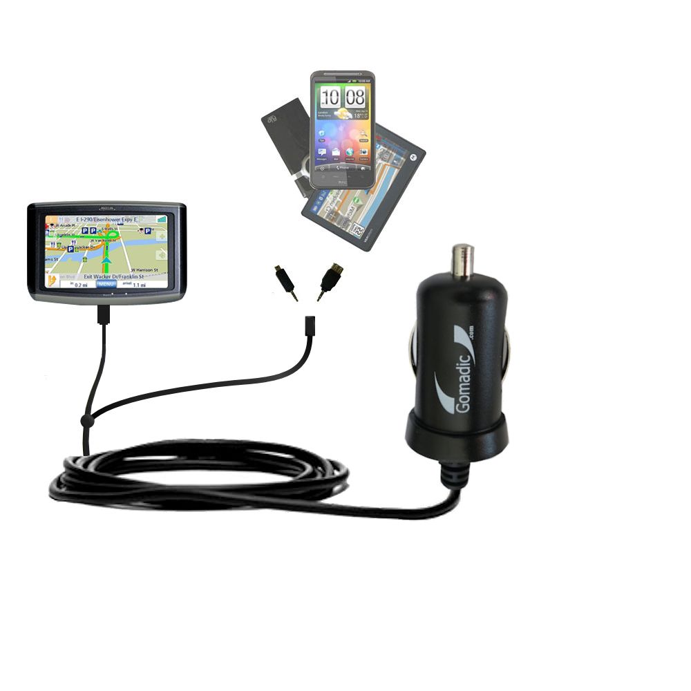 mini Double Car Charger with tips including compatible with the Magellan Maestro 4040