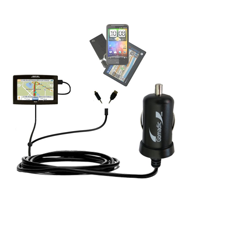 mini Double Car Charger with tips including compatible with the Magellan Maestro 4200 4210 4250