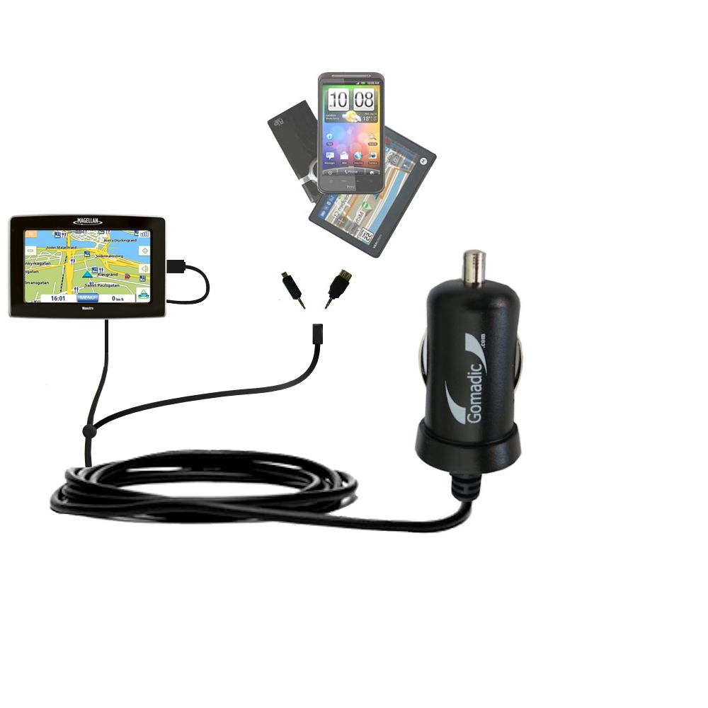 mini Double Car Charger with tips including compatible with the Magellan Maestro 4245