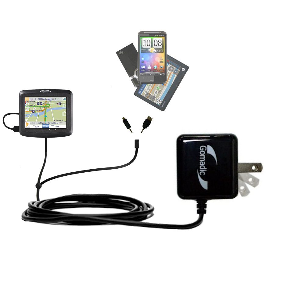 Double Wall Home Charger with tips including compatible with the Magellan Roadmate 1200