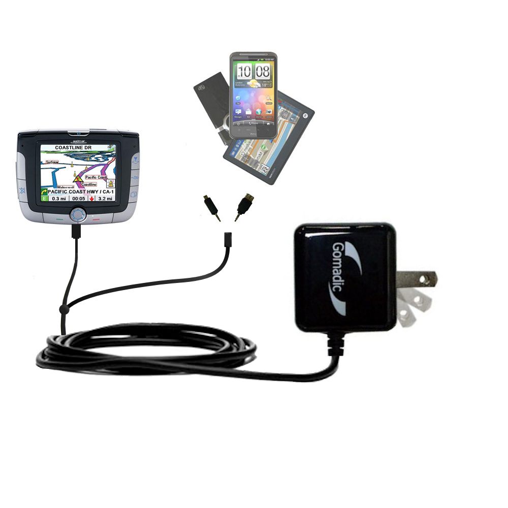 Double Wall Home Charger with tips including compatible with the Magellan Roadmate 3000T