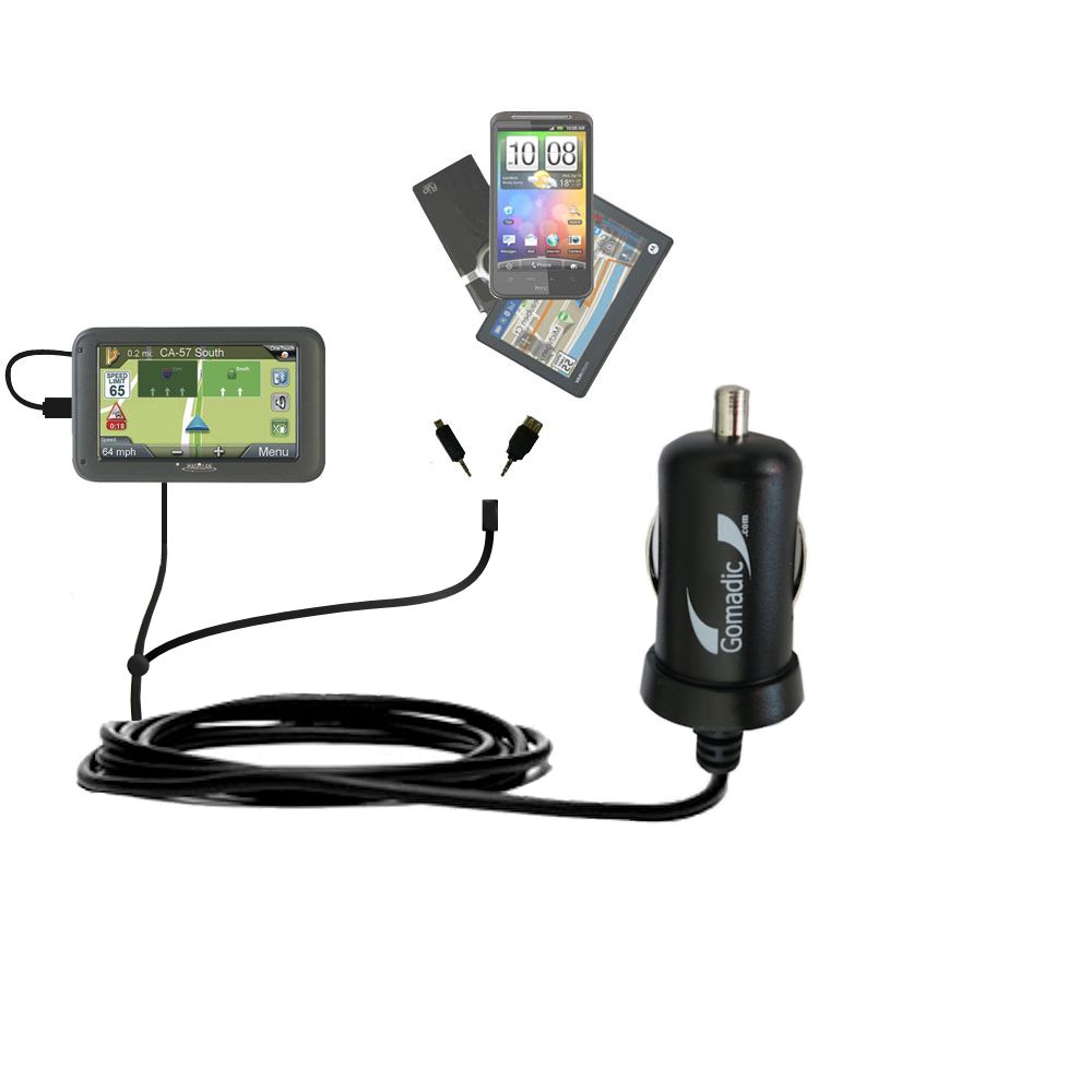 mini Double Car Charger with tips including compatible with the Magellan Roadmate 5245 / 5235 T