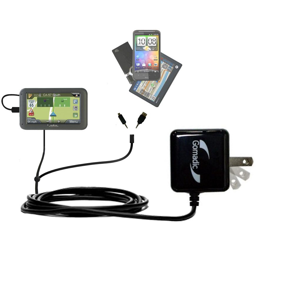 Double Wall Home Charger with tips including compatible with the Magellan Roadmate 5265 / 5255 T
