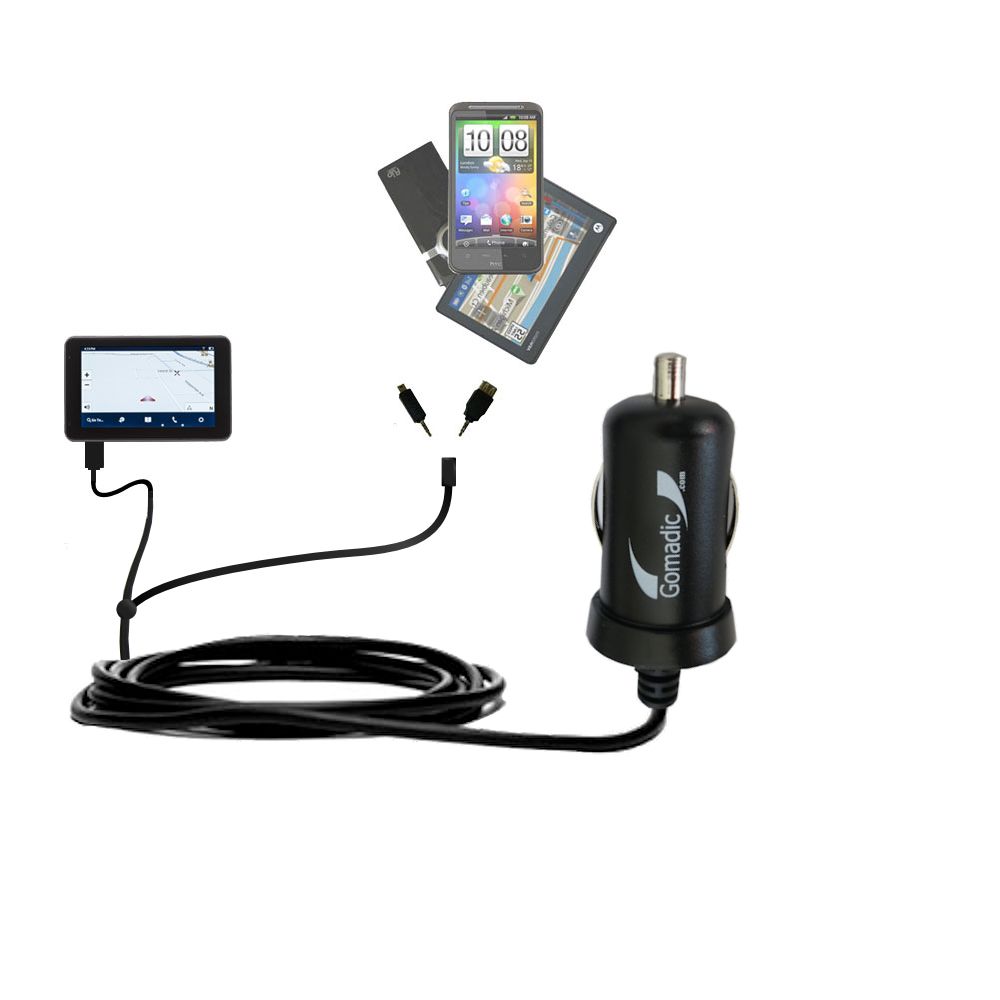 mini Double Car Charger with tips including compatible with the Magellan RoadMate 5465 / 5430