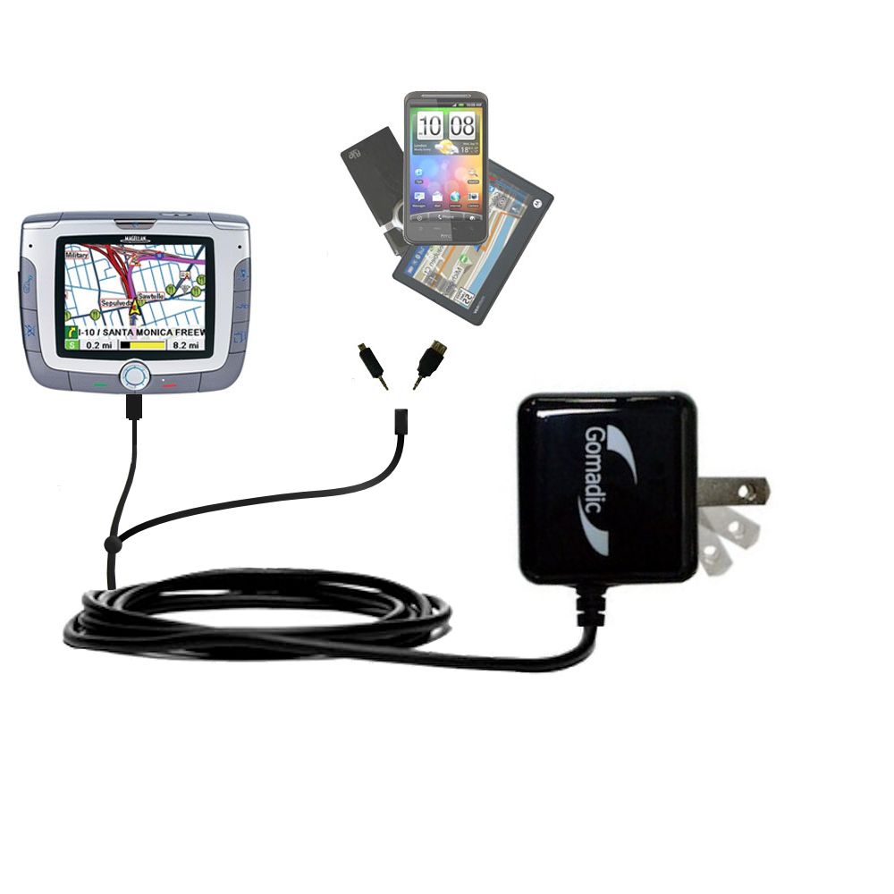 Double Wall Home Charger with tips including compatible with the Magellan Roadmate 6000T
