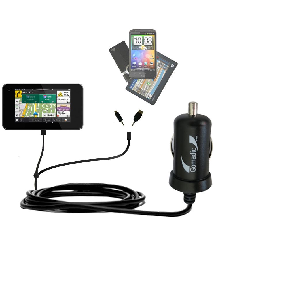 mini Double Car Charger with tips including compatible with the Magellan SmartGPS