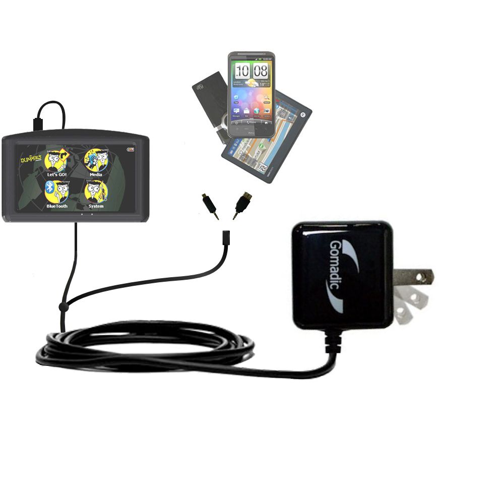 Double Wall Home Charger with tips including compatible with the Maylong FD-430 GPS For Dummies