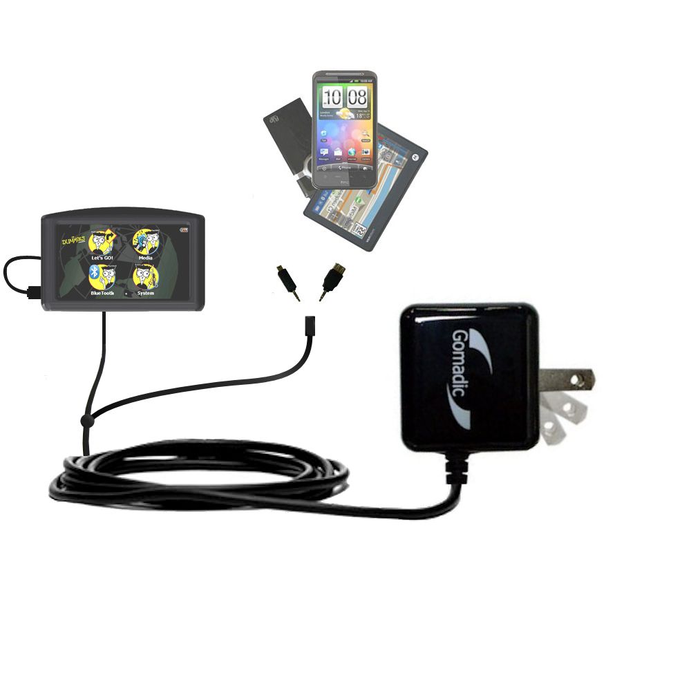 Double Wall Home Charger with tips including compatible with the Maylong FD-435 GPS For Dummies